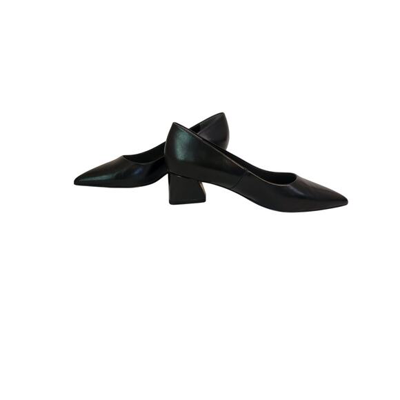 New Franco Sarto Racer Pumps Black Chunky Heel 7.5M - Picture 7 of 9